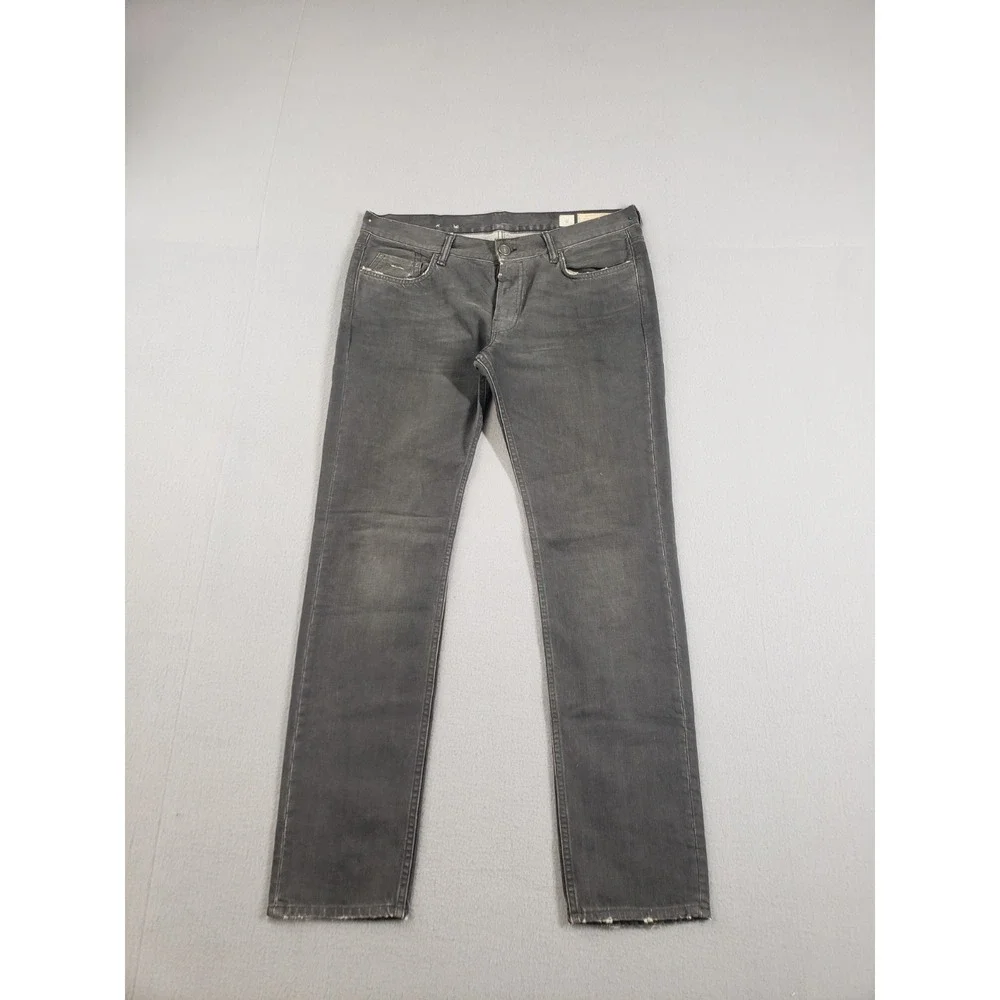 AllSaints Spitalfields Jacks Place Men Jean 34 Gray Wash Denim Straight Trousers